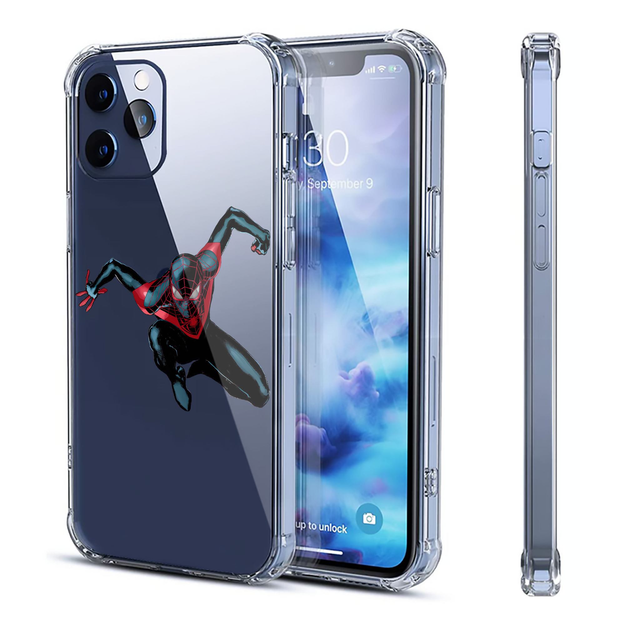 （画像用） Spider Man スパイダーマン 【iPhone 12シリーズ対応】透明スマホケース（クリアソフトケース）
